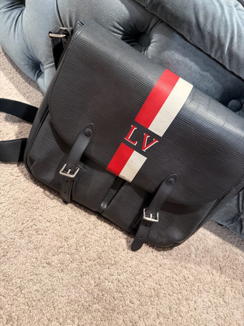 Louis Vuitton Christopher Messenger Epi Leather Bag. Limited edition stripes